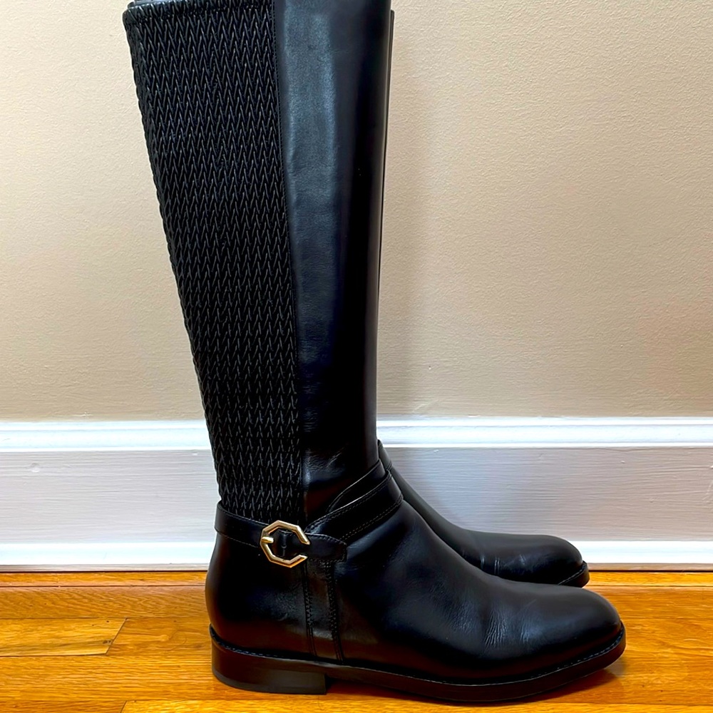 Cole Haan size 10 black leather boots.